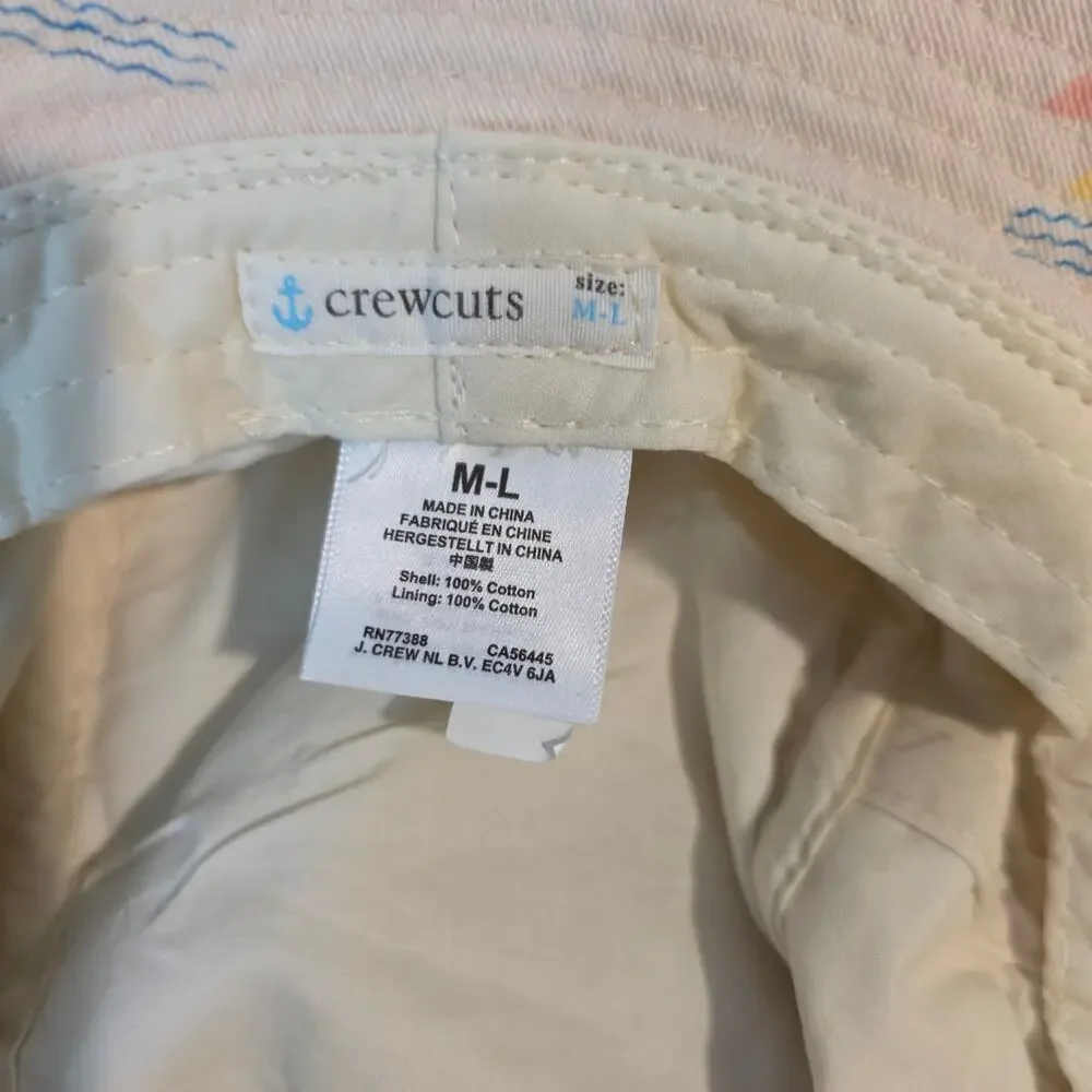 crewcuts‎ J. Crew Kids Nautical Sailboat Cream Bucket Hat Size M-L